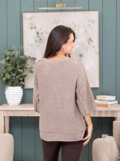 Chunky Knit Oversized Round Neck 3/4 Sleeves Sweater | S/M - 2X/3X -Discount Divas Shop 57cfb1af600bbe4c76a691f7cffa4775