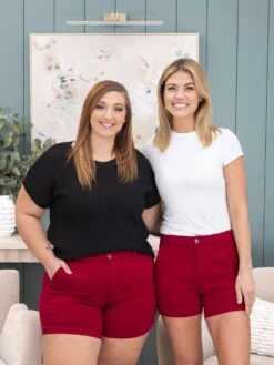 Judy Blue High Waist Tummy Control Heart Shaped Pocket Trouser Short | S-3XL