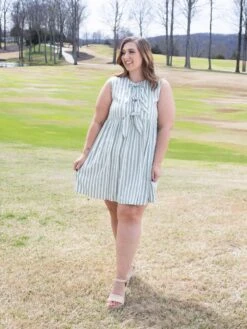 Striped Print Short Dress With Front Bow Detail | S-XL -Discount Divas Shop 584bcd87014e41d9b017c3f4c6770d30
