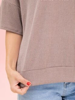 Raised Rib Half Sleeve V Neck Top By DD Design | S-3XL -Discount Divas Shop 585e5900adfc63852a5dade15a6d3340