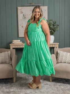 Gingham Shoulder Tie Dress | S-3XL -Discount Divas Shop 587d6d9796b03679ad374ec2507693e2