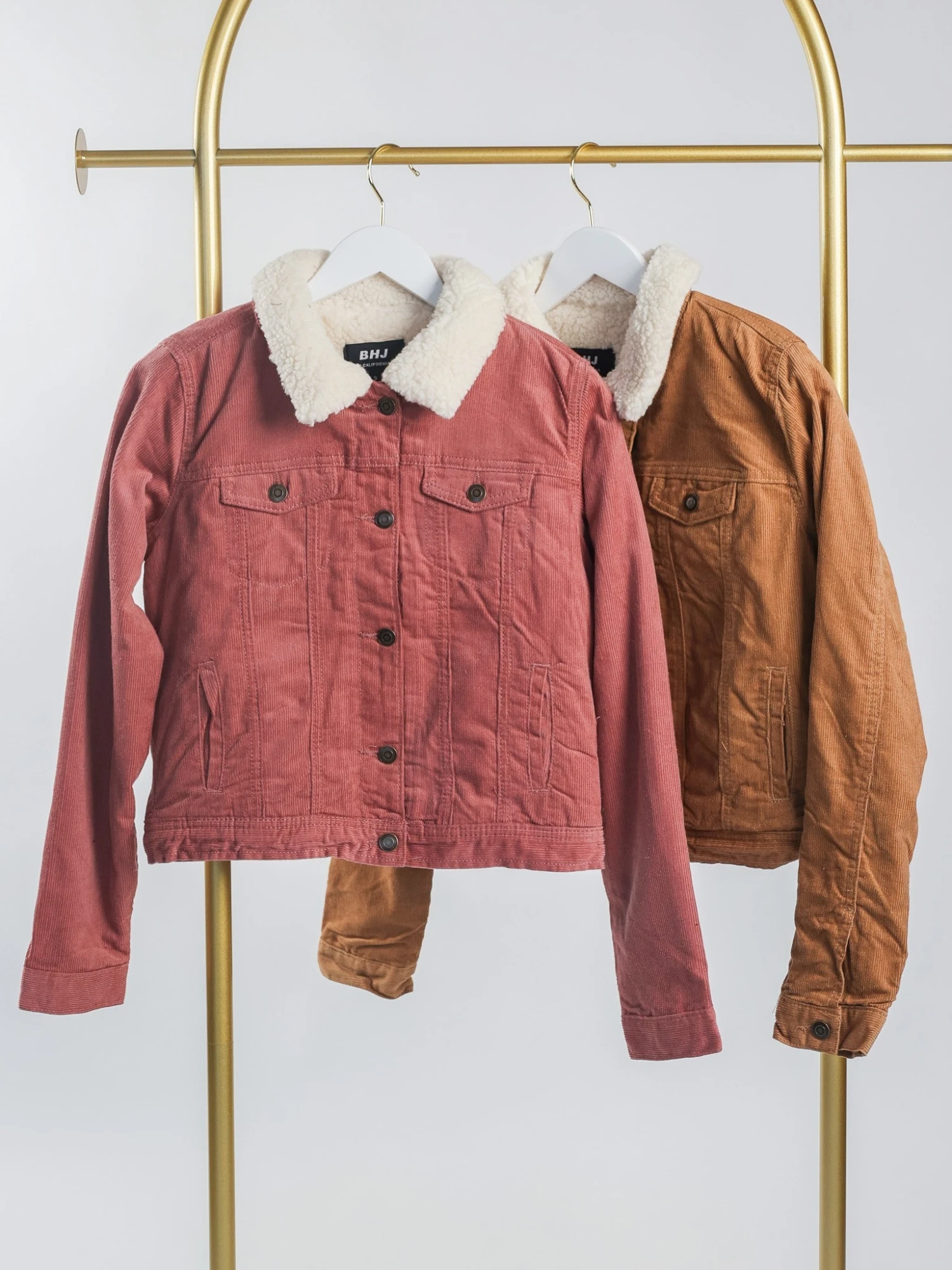 Corduroy Long Sleeve Button Down Collared Sherpa Jacket | S - XL 1 Corduroy Long Sleeve Button Down Collared Sherpa Jacket | S - XL