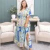 Printed Maxi Vacation Ready Dress W/ Tassel Trims | S-3X