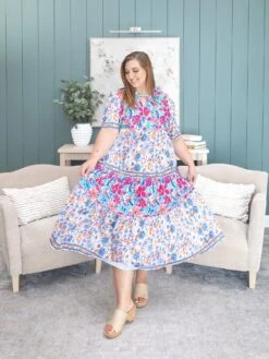 Mixed Floral Print Tie Front Midi Dress | S - XL -Discount Divas Shop 59949a7e8c96edbd92bc6ebbdb92d9d4