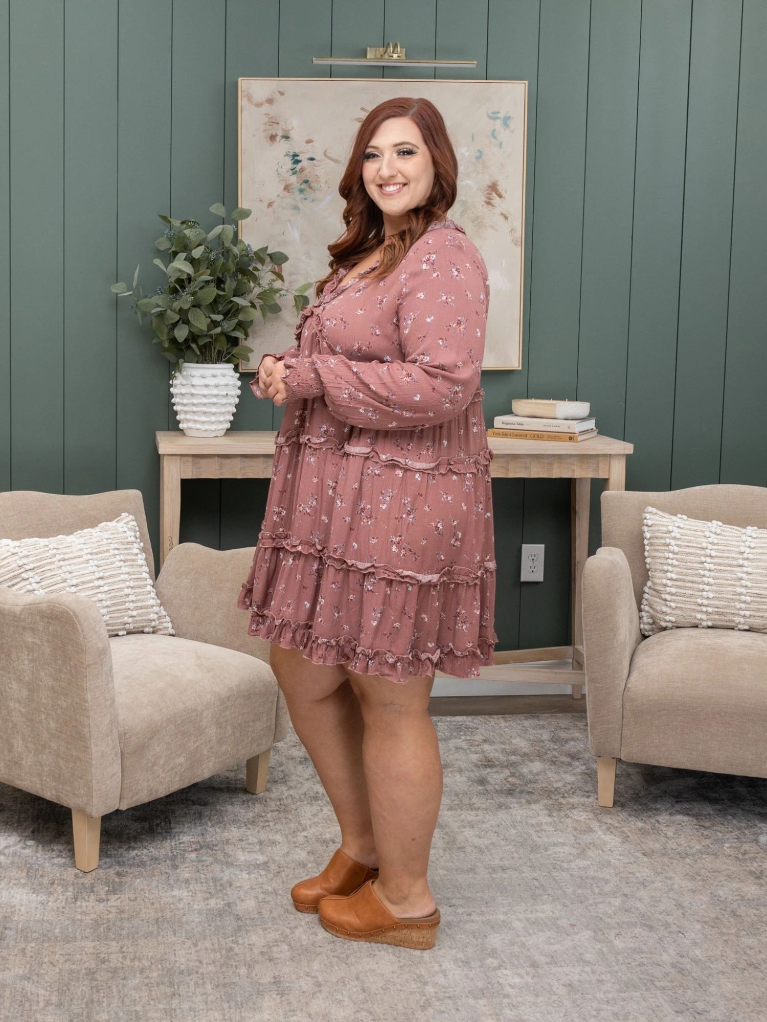 Floral Print Ruffle Trimmed Tiered Dress | S-3XL 3 Floral Print Ruffle Trimmed Tiered Dress | S-3XL - Image 3