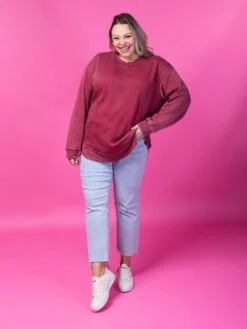 DD Design Garment Wash Long Sleeve Rounded Hem Sweatshirt | S-3XL -Discount Divas Shop 5UkHqoPZ26oIvksvc1GRIfBGCKHNS5WpHUrCFpOJ