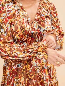 Long Sleeve Deep V Neck Satin Floral Print Tiered Maxi Dress | S-3XL 9 Long Sleeve Deep V Neck Satin Floral Print Tiered Maxi Dress | S-3XL -Discount Divas Shop 5a731d3fa4e081f6298aa6ec7ea23779