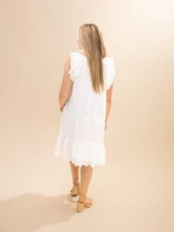 Eyelet Sleeveless Short Dress With Ruffle Detail | S-3XL 7 Eyelet Sleeveless Short Dress With Ruffle Detail | S-3XL -Discount Divas Shop 5a8be3d07eb32d7ae283686ce920814d