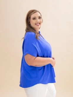 Drop Shoulder Collared Woven Top | S-2XL -Discount Divas Shop 5b11e08352785d4c02943babc4687703