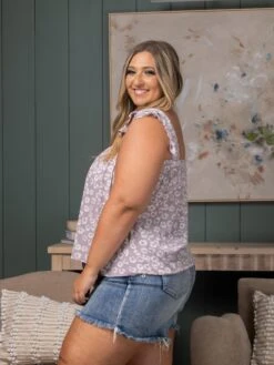 Flower Print Hi Low Hem Top W/ Ruffle Straps| S-L -Discount Divas Shop 5d295ef76b3afda99066556e03774c5d