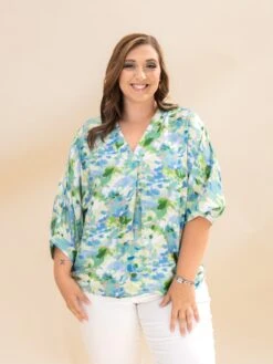 Floral Print V Neck Blouse | S-L -Discount Divas Shop 5d771bd91177aa83eaef1e5350f692bb