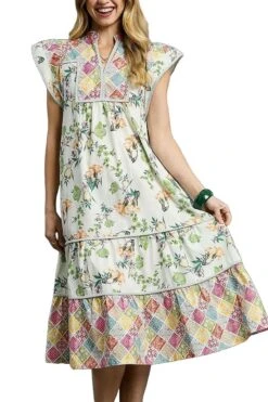 Patchwork Garden Midi Dress | S - L Umgee
