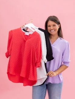 Airflow Dot Smocked Sleeve Top By DD Design | S-3X -Discount Divas Shop 5e4a184c7964a835b6d516bf48cb4bf1