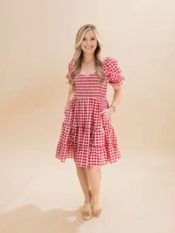 Short Puff Sleeve Smocked Bodice Short Dress | S-3XL Backyard Bbq -Discount Divas Shop 5e6b758413c1fbc7289038f7892bf140