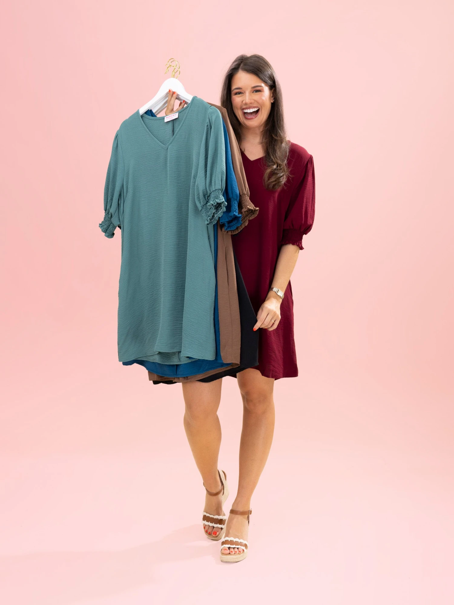 Smocked Sleeves V Neck Airflow Dress By DD Design | S-3XL 3 Smocked Sleeves V Neck Airflow Dress By DD Design | S-3XL - Image 3