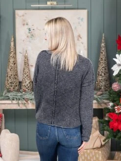 Mineral Washed Sweater W/ Chest Pocket | S - 3XL -Discount Divas Shop 5f86ffb789d308a936d2f5c002a44745