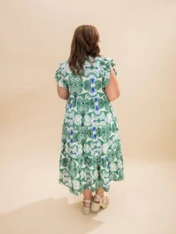 Tiered Geo Floral Print Midi Dress | S-L -Discount Divas Shop 5ff568c4d7869fada726aba0dc0366b2