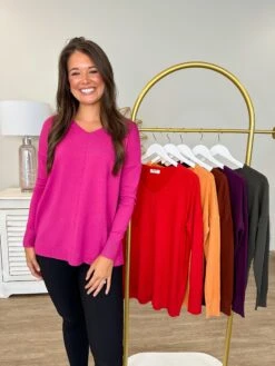 Zenana Dream Knit Vneck Sweater | XS-3X