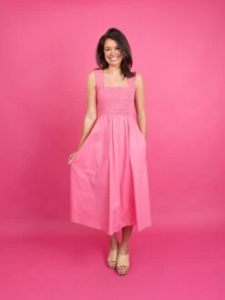 Smocked Sleeveless Midi Dress | S - XL -Discount Divas Shop 608409a0a2aaa24f6d63e9e524f78de0