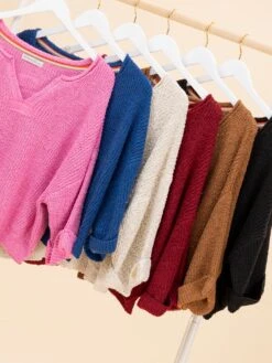 Zenana Front Slit Patch Folded Sleeve Pullover Sweater | S/M-L/XL -Discount Divas Shop 60cedbc49816a54af90728e2eaa9edc6