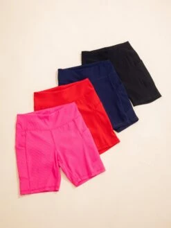 Nylon Rib Biker Shorts | S-3XL