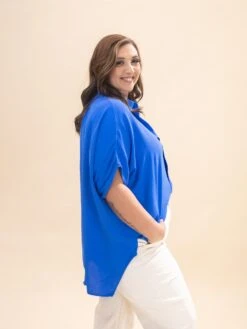 Airflow Solid Button Down Top | S-2XL Americana -Discount Divas Shop 6109f17a121fd830db8843d83ad45d70