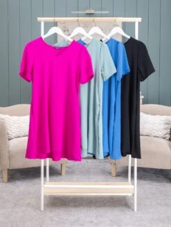 Short Sleeve V-Neck Dress | S - 3X
