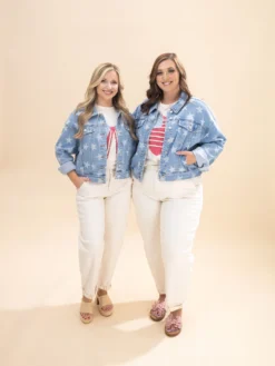 Judy Blue All Over Star Print Denim Jacket | S-3XL