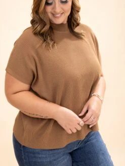 Zenana Viscose Mock Neck Short Sleeve Boxy Sweater | S-L -Discount Divas Shop 6275ed95eda24fbd47079bd55b79b959