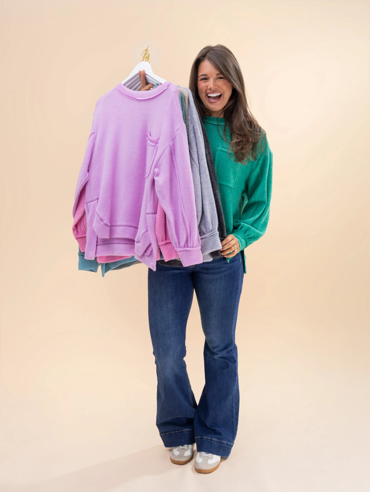 Zenana Luxe Hacci Hi-Low Round Neck Sweater | S/M-L/XL 4 Zenana Luxe Hacci Hi-Low Round Neck Sweater | S/M-L/XL - Image 4