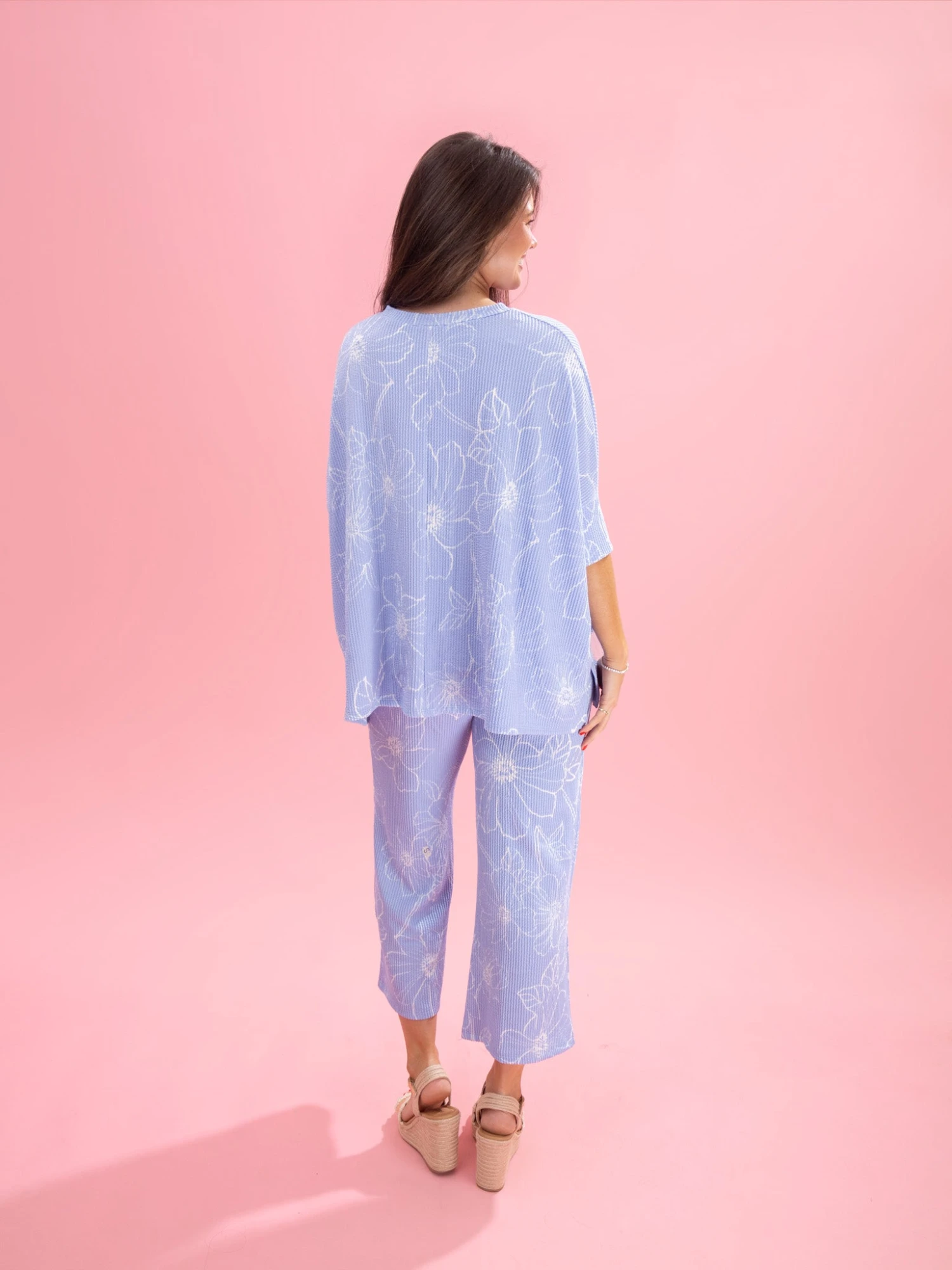 Floral Raised Rib Easy Fit 3/4 Sleeve Top By DD Design | Reg-Plus Pair W/ Sku62311 11 Floral Raised Rib Easy Fit 3/4 Sleeve Top By DD Design | Reg-Plus Pair W/ Sku62311 - Image 11