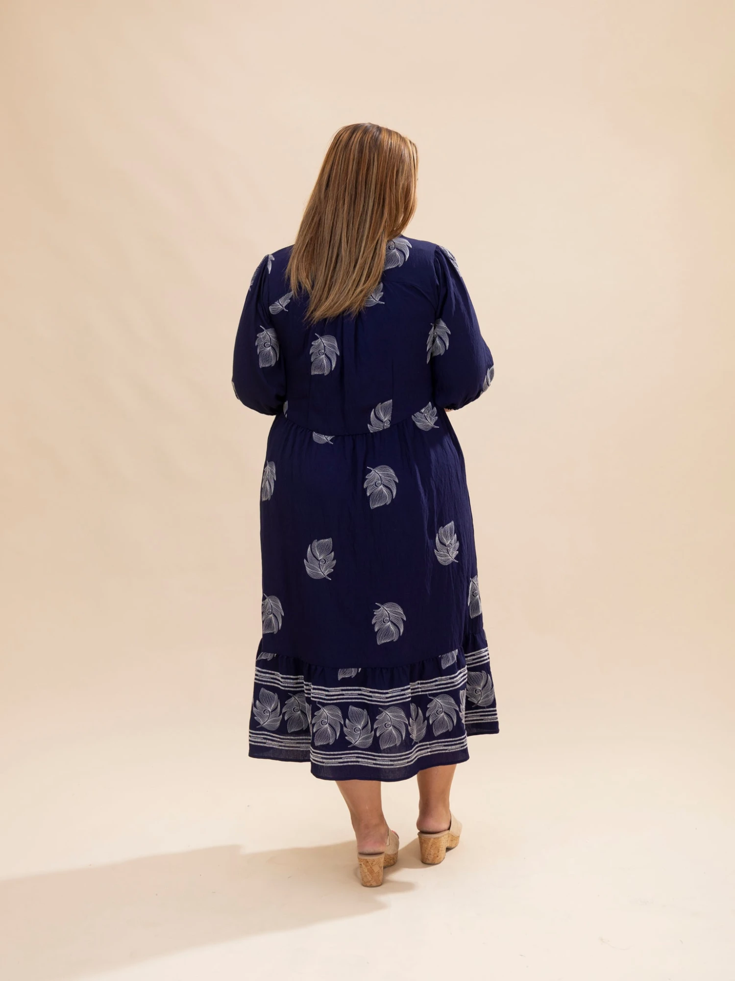 Embroidered Collared Midi Dress | S-L 6 Embroidered Collared Midi Dress | S-L - Image 6