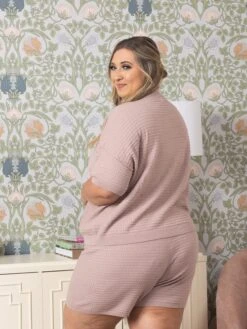 Short Sleeve Textured Knitted Top | S - 3X Set W/ Sku52843 -Discount Divas Shop 62b6d9c21a96e14314467a28c4dc3a61