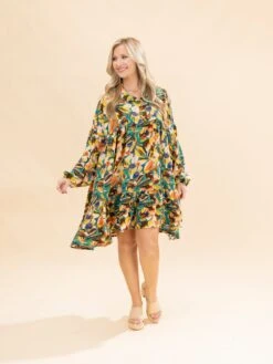 Collared Babydoll Dress W/ Ruffle Hem | S-3XL