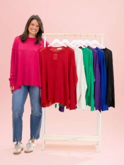 Oversized Lightweight Raw Hem Sweater By DD Design | S-3XL