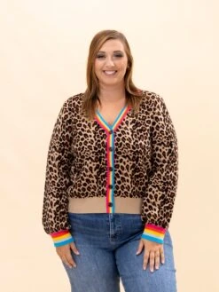 Button Down Leopard Soft Sweater Cardigan | S-L