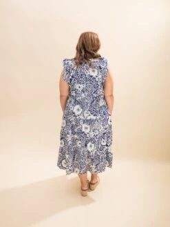 Floral Boho Midi Dress W/ Flutter Sleeves | S-L Coastal Collection -Discount Divas Shop 63e5eb8aa456b373cdbc1bb1264aac35