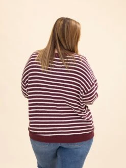 Striped Print Round Neck Top | S-L -Discount Divas Shop 642a39a672e055a7c6a07e780665cf85