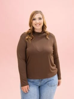 Long Sleeve Mock Neck Essential Top By DD Design | S-3XL -Discount Divas Shop 64c5cc43b020c124387bf4366048ca99