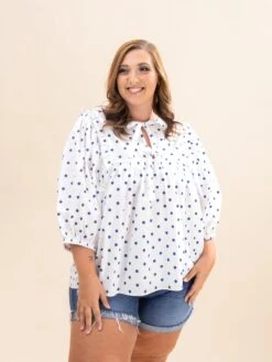 Polka Dot Puff Sleeve Blouse | S-3XL