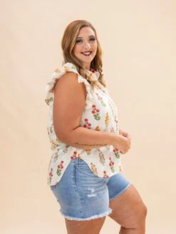 Floral Button Up Top W/ Ruffle Short Sleeves | S-L -Discount Divas Shop 65faa594cc4fceb1f010d9219531ca3a