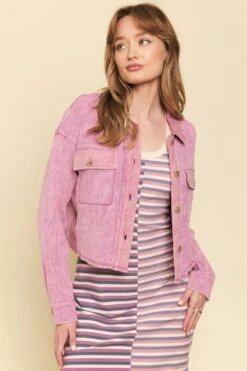 Washed Waffle Knit Jacket | S - L Mystree