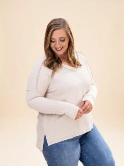 Zenana Raised Rib Long Sleeve Hi Low V-Neck Top | S/M-L/XL -Discount Divas Shop 6644d36f7cd196e4eb8afd2207afdc4e