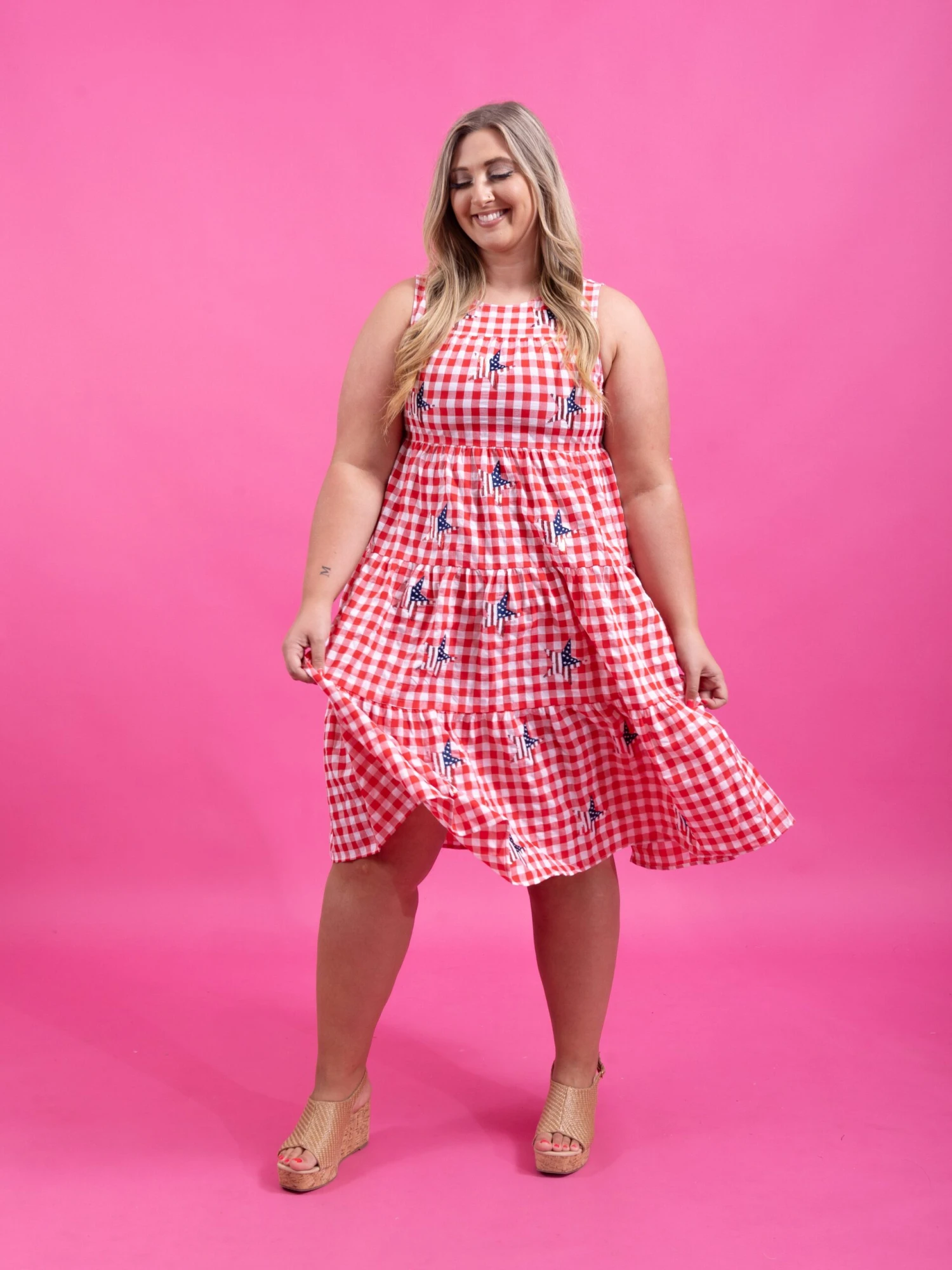 Checkered Star Midi Dress | S - 2XL 3 Checkered Star Midi Dress | S - 2XL - Image 3