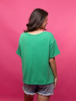 AndreeRaised Rib Pocket Tee | S - 3X -Discount Divas Shop 68206f8005da6f134940246724dbd090