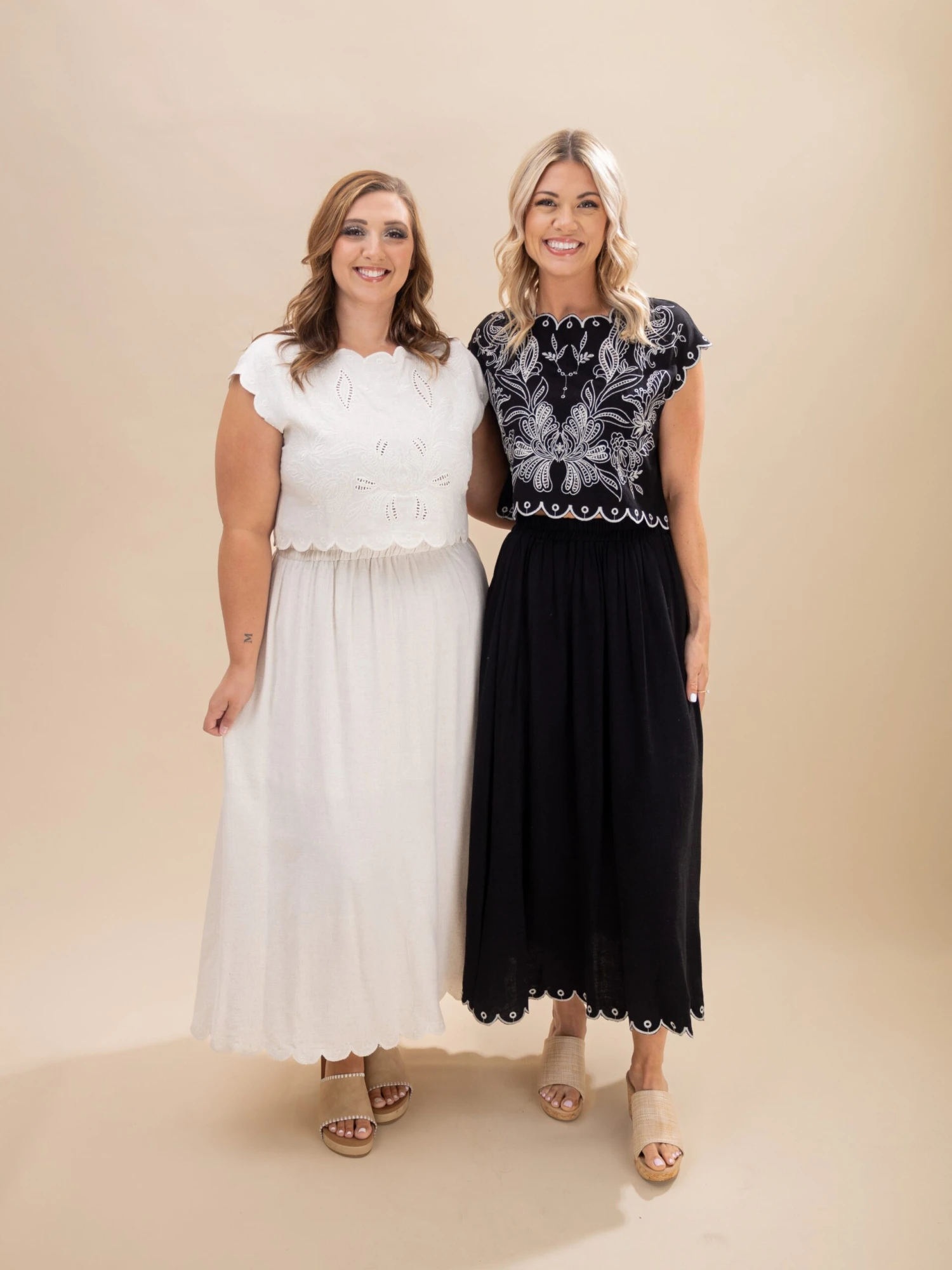 Eyelet Embroidery Detail Scalloped Top | S-L Pair W/ Sku63099 1 Eyelet Embroidery Detail Scalloped Top | S-L Pair W/ Sku63099