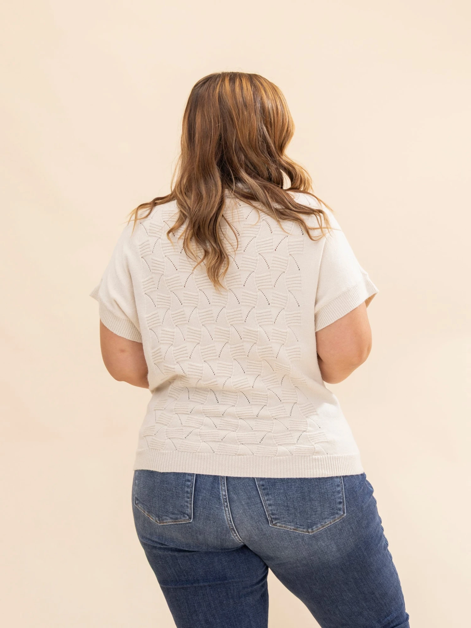 STACCATO Mock Neck Extended Short Sleeve Sweater | S-XL 6 STACCATO Mock Neck Extended Short Sleeve Sweater | S-XL - Image 6