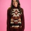 Color Block Long Sleeve Round Neck Sweater | S-3X