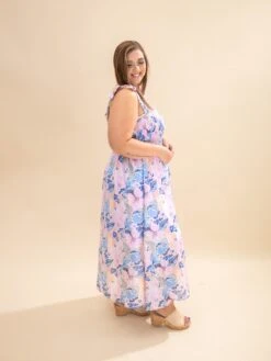 Floral Print Smocked Bodice Midi Dress With Tie Straps | S-3XL -Discount Divas Shop 6a347f8e776a5a8c849842fb9f0f78fc