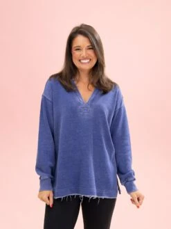 Lived In Long Sleeve V Neck Back Split Pullover By DD Design | S-3XL -Discount Divas Shop 6a62d21852790f284d9bfbc85c80a82c